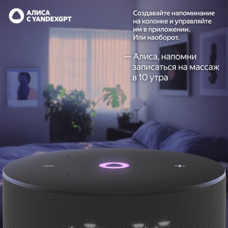 Умная колонка Яндекс.Станция Мини 3, черный